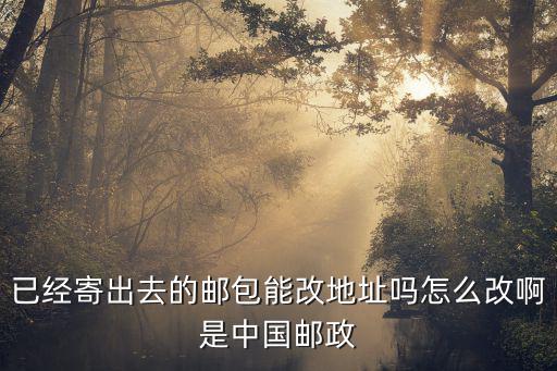 光大怎么更改郵寄地址，已經(jīng)寄出去的郵包能改地址嗎怎么改啊是中國郵政