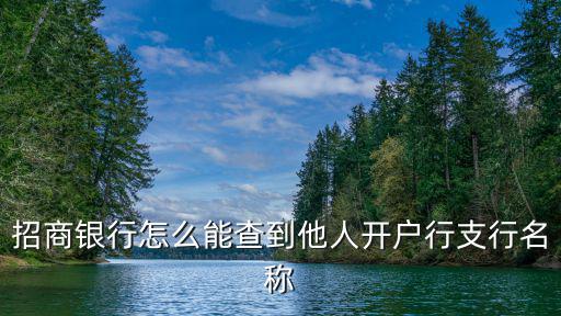招商銀行怎么能查到他人開戶行支行名稱