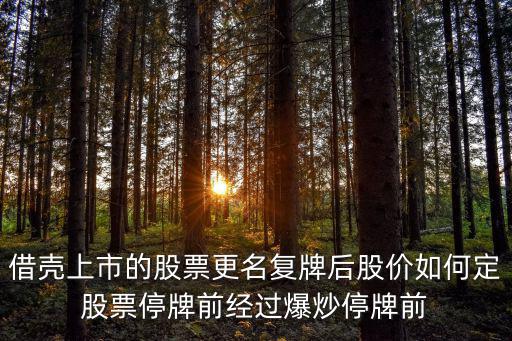 借殼上市的股票更名復(fù)牌后股價如何定股票停牌前經(jīng)過爆炒停牌前