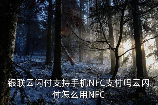 云閃付怎么用，銀聯(lián)云閃付支持手機(jī)NFC支付嗎云閃付怎么用NFC
