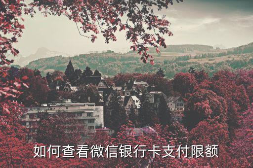 如何查看微信銀行卡支付限額