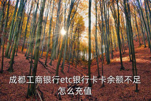 成都工商銀行etc銀行卡卡余額不足怎么充值