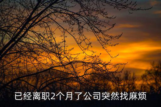 已經(jīng)離職2個(gè)月了公司突然找麻煩