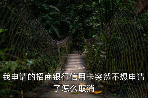 我申請的招商銀行信用卡突然不想申請了怎么取消