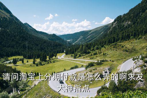 請問淘寶上分期付款是怎么弄的啊求發(fā)大神指點
