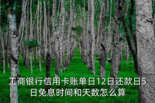 工商銀行信用卡賬單日12日還款日5日免息時間和天數(shù)怎么算
