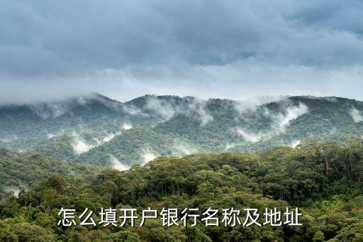 怎么填開戶銀行名稱及地址