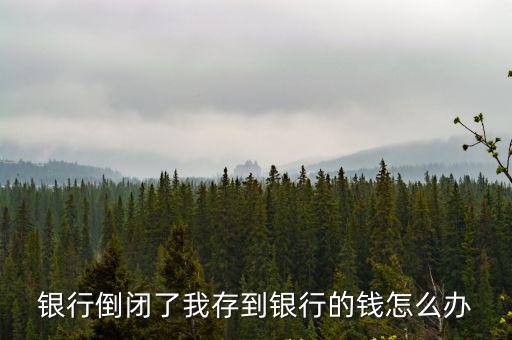 銀行倒閉了我存到銀行的錢怎么辦