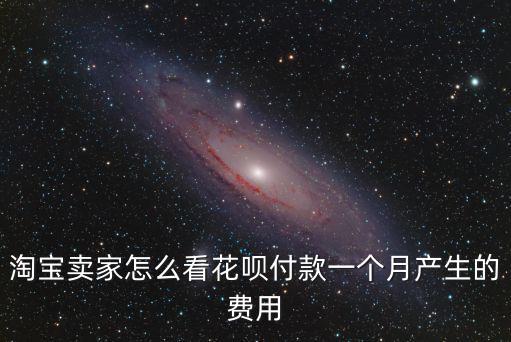 淘寶賣家怎么看花唄付款一個月產(chǎn)生的費用