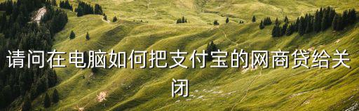 請問在電腦如何把支付寶的網(wǎng)商貸給關閉