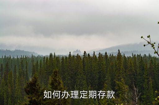 如何辦理定期存款