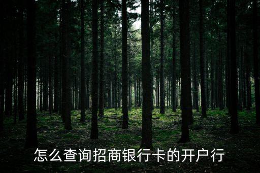 怎么查詢招商銀行卡的開戶行