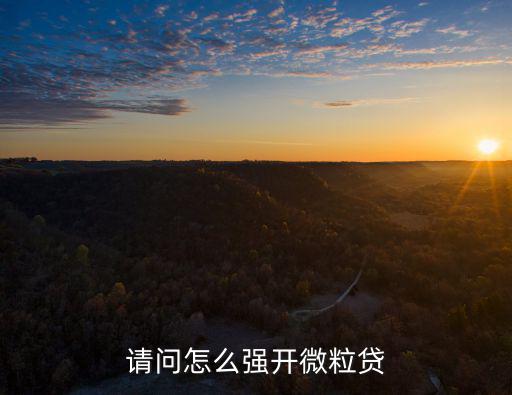 請問怎么強(qiáng)開微粒貸