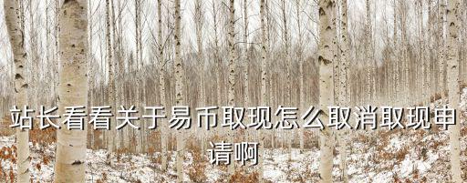 站長看看關(guān)于易幣取現(xiàn)怎么取消取現(xiàn)申請(qǐng)啊