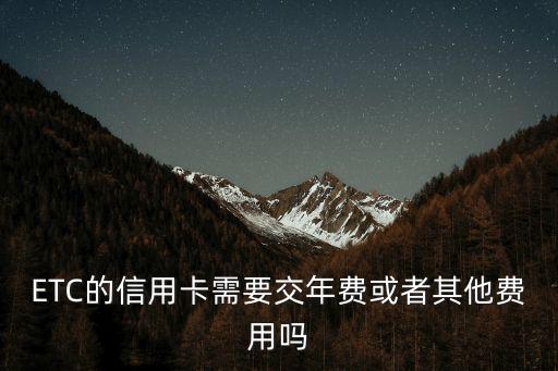 ETC的信用卡需要交年費(fèi)或者其他費(fèi)用嗎