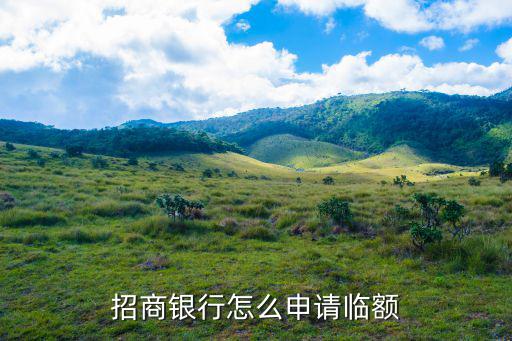 招商銀行怎么申請臨額