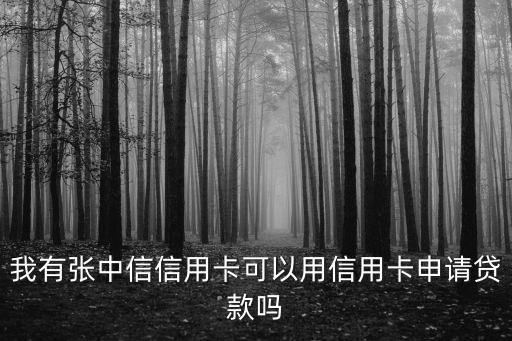 我有張中信信用卡可以用信用卡申請貸款嗎