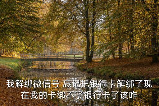 我解綁微信號 忘記把銀行卡解綁了現(xiàn)在我的卡綁不了銀行卡了該咋