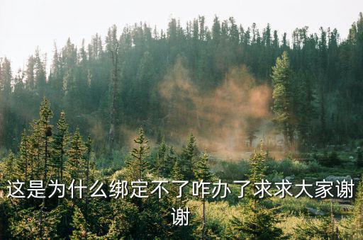 這是為什么綁定不了咋辦了求求大家謝謝