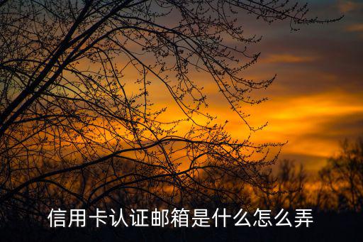 信用卡郵箱怎么認(rèn)證，信用卡認(rèn)證郵箱是什么怎么弄
