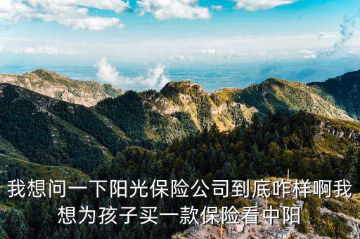 我想問一下陽光保險(xiǎn)公司到底咋樣啊我想為孩子買一款保險(xiǎn)看中陽