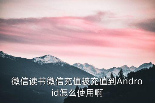 微信讀書微信充值被充值到Android怎么使用啊