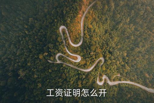 工資證明怎么開