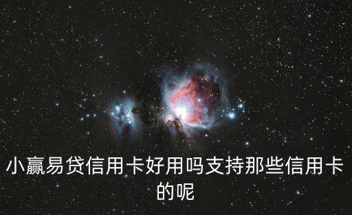 小贏易貸信用卡好用嗎支持那些信用卡的呢