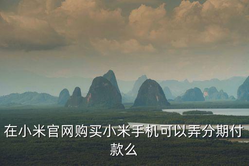 在小米官網(wǎng)購買小米手機(jī)可以弄分期付款么