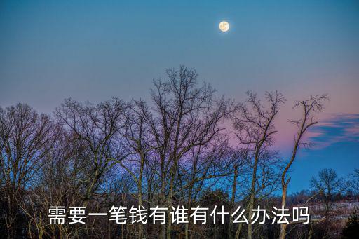 需要一筆錢有誰有什么辦法嗎