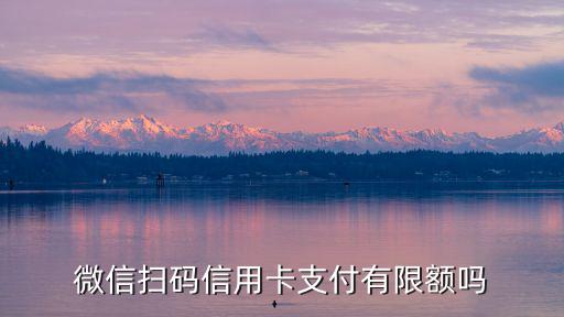 微信掃碼信用卡支付有限額嗎