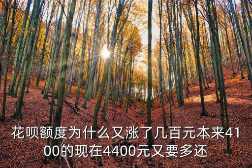 花唄額度為什么又漲了幾百元本來4100的現(xiàn)在4400元又要多還