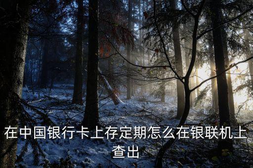 在中國銀行卡上存定期怎么在銀聯(lián)機(jī)上查出