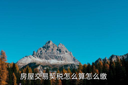 契稅怎么算，房屋契稅怎么算的