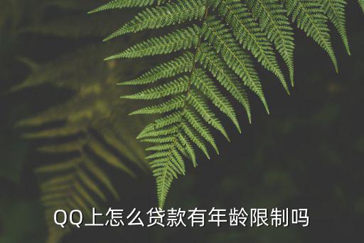 QQ上怎么貸款有年齡限制嗎