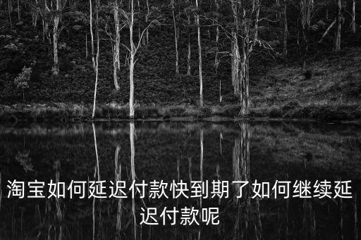 淘寶如何延遲付款快到期了如何繼續(xù)延遲付款呢