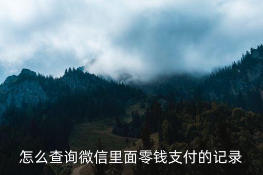 怎么查詢微信里面零錢支付的記錄