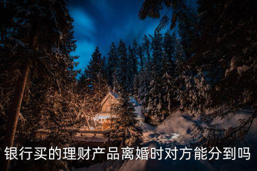 銀行買的理財(cái)產(chǎn)品離婚時(shí)對方能分到嗎