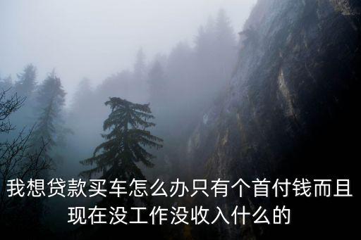 我想貸款買車怎么辦只有個(gè)首付錢而且現(xiàn)在沒工作沒收入什么的