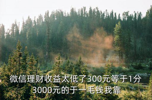 微信理財(cái)收益太低了300元等于1分 3000元的于一毛錢我靠