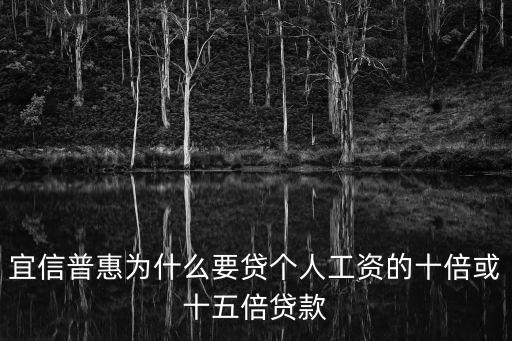 宜信普惠為什么要貸個人工資的十倍或十五倍貸款