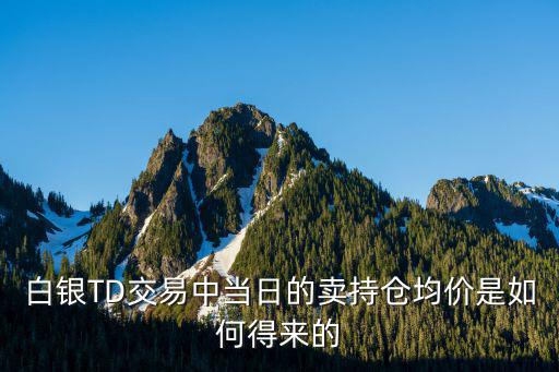 白銀TD交易中當(dāng)日的賣持倉(cāng)均價(jià)是如何得來(lái)的