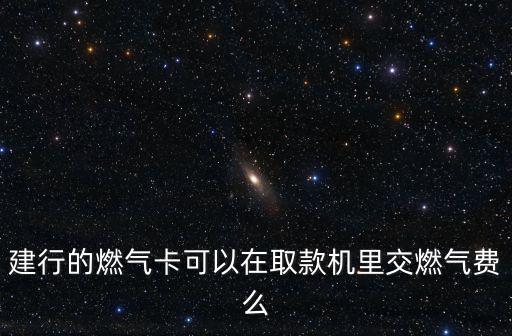 建行的燃?xì)饪梢栽谌】顧C(jī)里交燃?xì)赓M(fèi)么
