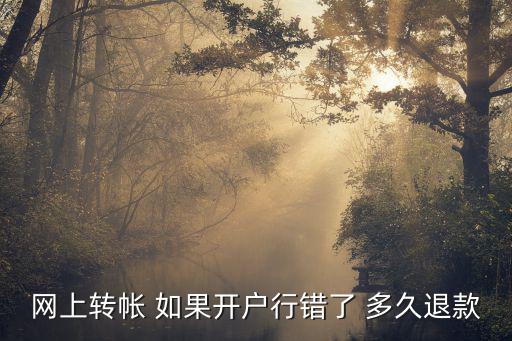 網(wǎng)上轉(zhuǎn)賬開戶行寫錯(cuò)了怎么辦，網(wǎng)上轉(zhuǎn)帳 如果開戶行錯(cuò)了 多久退款