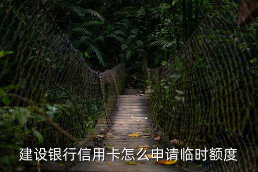 建設銀行信用卡怎么申請臨時額度