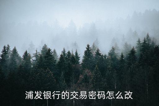 浦發(fā)銀行的交易密碼怎么改