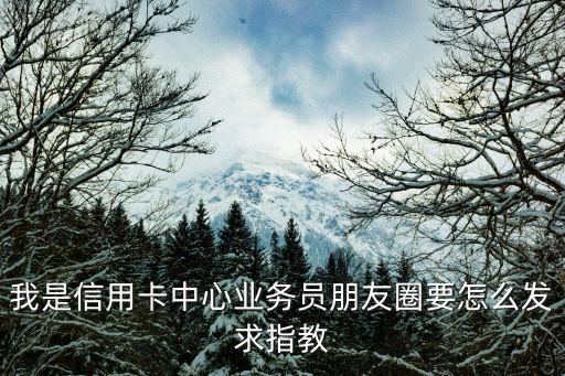 我是信用卡中心業(yè)務(wù)員朋友圈要怎么發(fā)求指教
