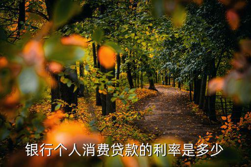 銀行個(gè)人消費(fèi)貸款的利率是多少