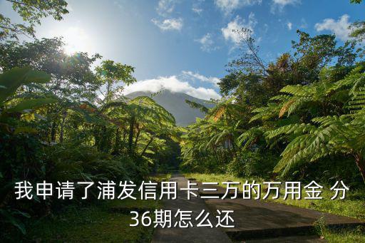 我申請(qǐng)了浦發(fā)信用卡三萬的萬用金 分36期怎么還