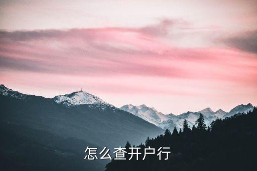 怎么查開戶行